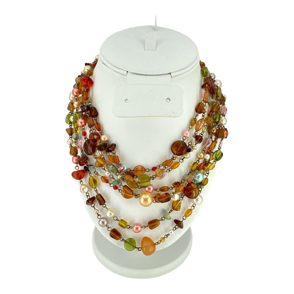 Lia Sophia Multi Layers Beaded Fashion Necklace